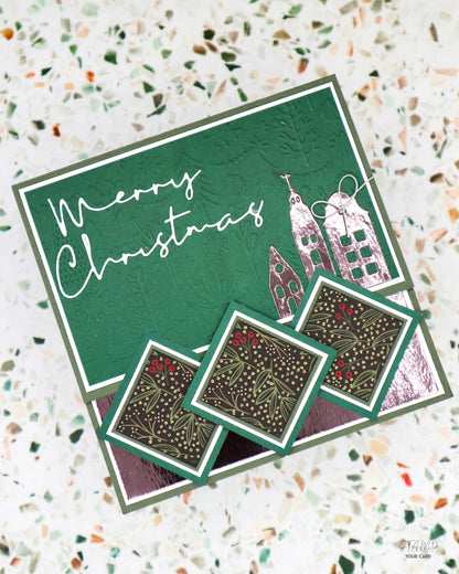 EDLE quadratische Weihnachtskarte