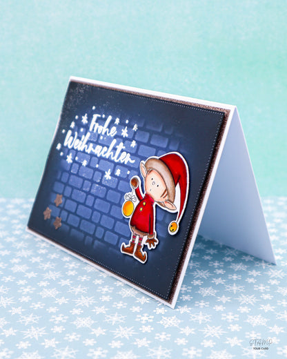 Weihnachtskarte mit Weihnachtself