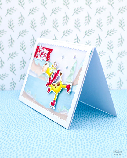 Weihnachtskarte mit GIRAFFE