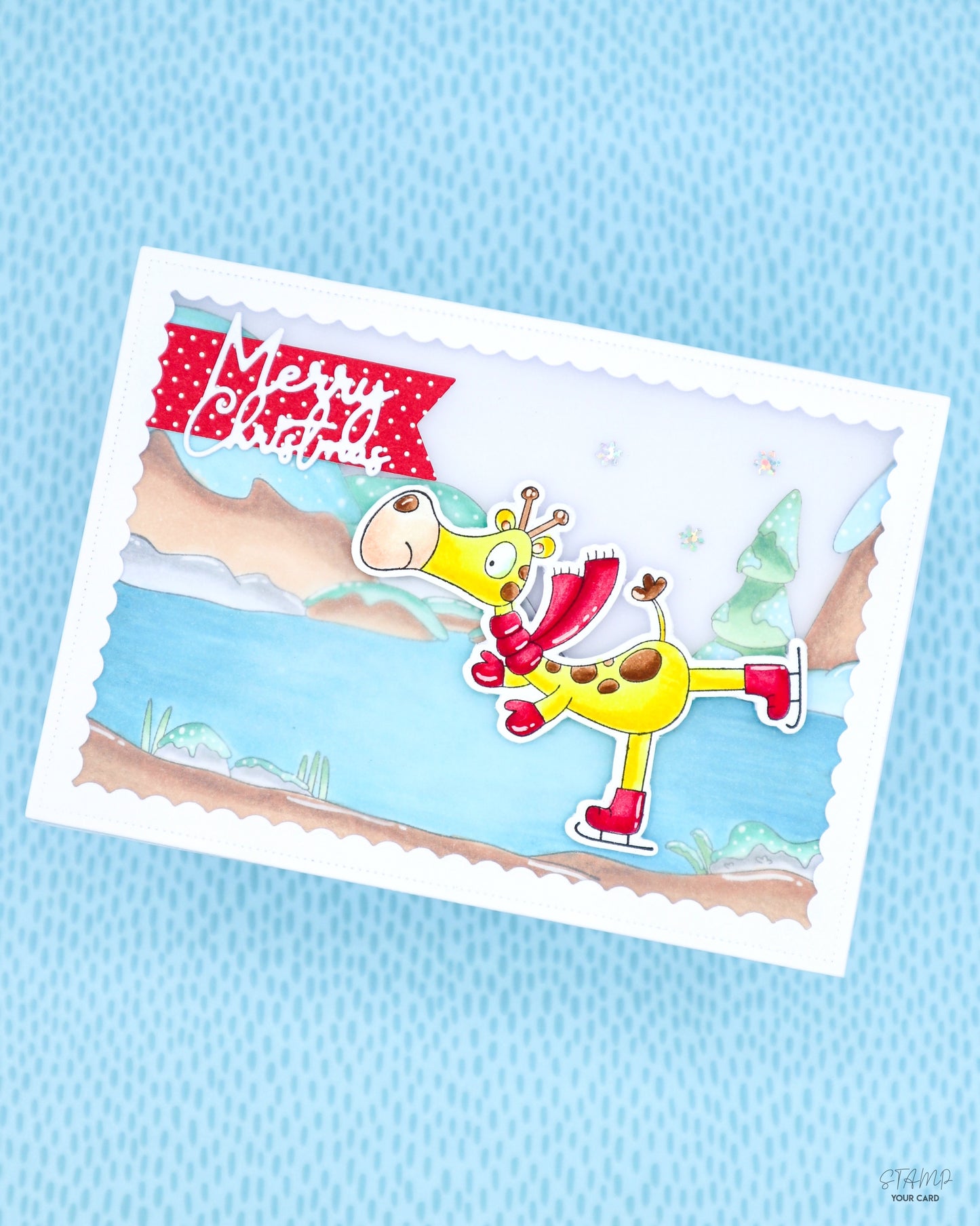 Weihnachtskarte mit GIRAFFE