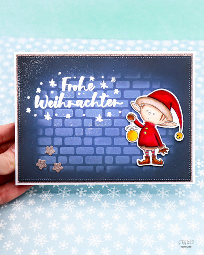 Weihnachtskarte mit Weihnachtself