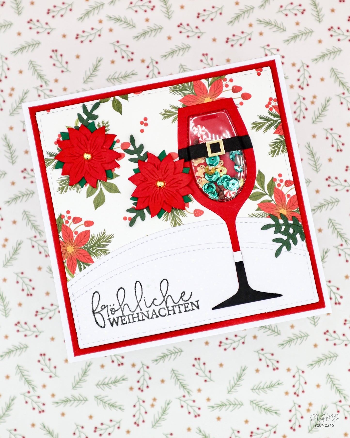 SCHÜTTELKARTE mit SEKTGLAS